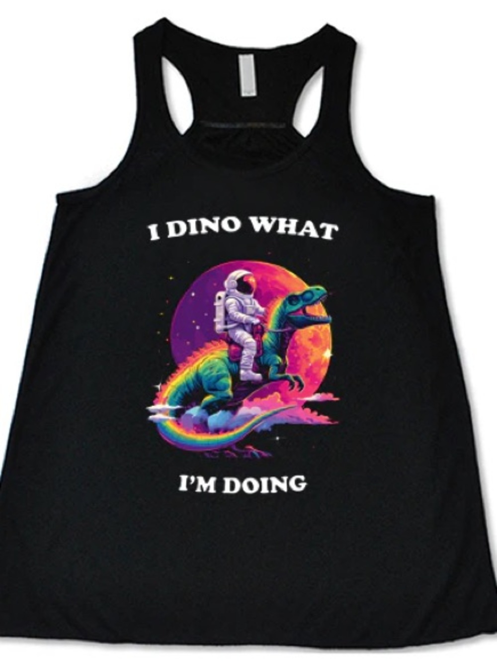 CVG Tank Top with Astronaut & Dinosaur Graphic